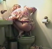 A classic GirlsPooping.Com model squats over the toilet bowl to take a nice dump!